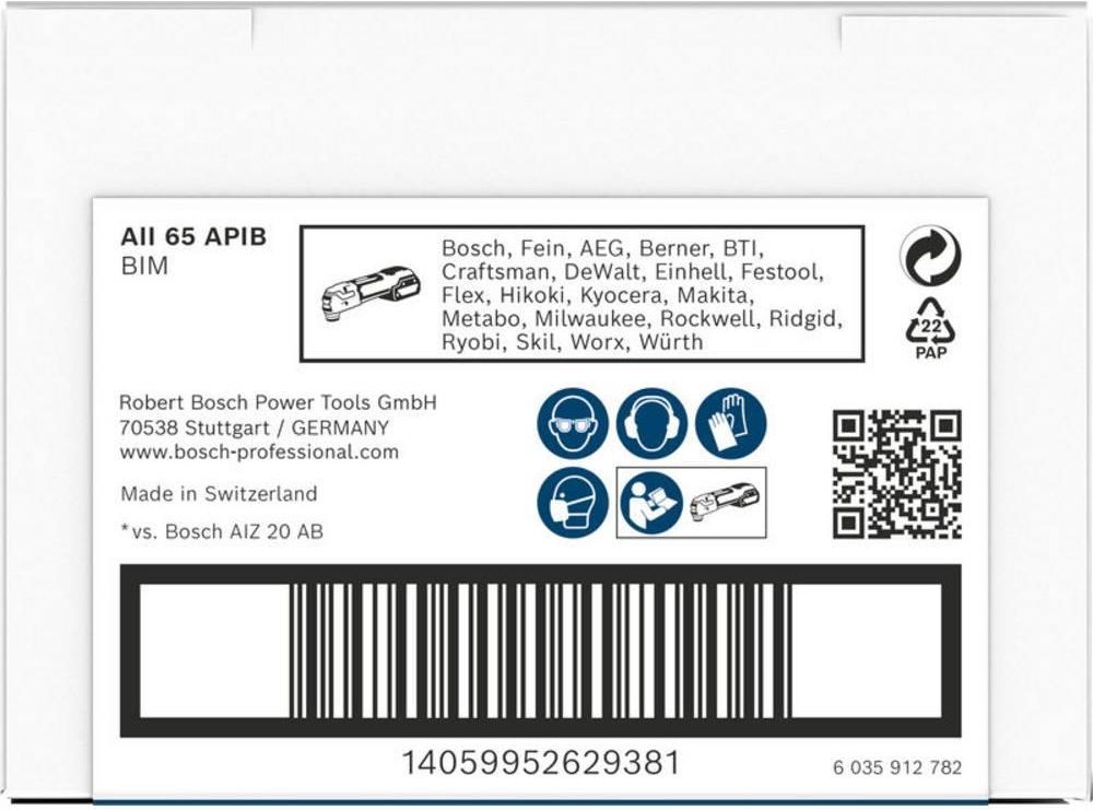 Bosch Multitool Bi-metalen Zaagblad AII 65 APB Hout En Metaal 40x65 Mm Starlock Bosch Multitool Bi-metalen Zaagblad AII 65 APB Hout En Metaal 40x65 Mm Starlock