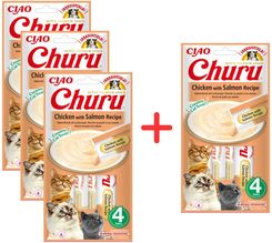 Inaba Cat Churu Puree z kurczakiem i łososiem 4x(4x14g)