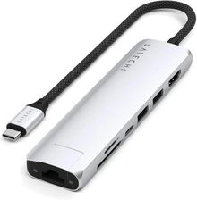 Satechi 7-in-1 USB-C Slim Multiport Adapter with Ethernet - Silver (STP7SS)