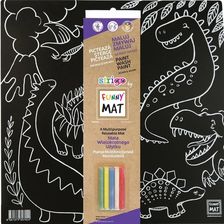 Zdjęcie Mata Czarna Kreda Dinozaury Funny Mat Strigo - Swarzędz