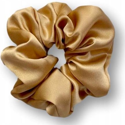 JEDWABNA GUMKA DO WŁOSÓW SCRUNCHIE 100% JEDWAB MORWOWY 22 mm ZŁOTY r. M