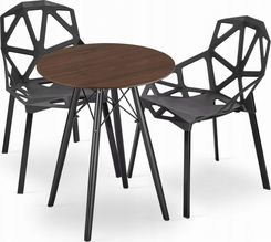 Zdjęcie Leobert Zestaw Stół Okrągły Todi 60 Jesion + 2 Krzesła Essen Czarne - Brzeg