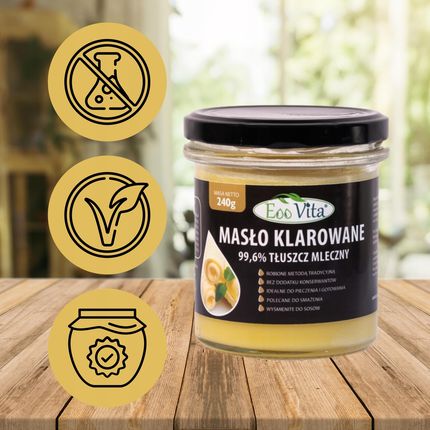 MASŁO KLAROWANE GHEE Naturalne Świeże Do Smażenia 240g KETO Tłuszcz - zdjęcie 2
