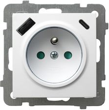 Zdjęcie Ospel Gniazdo Pojedyncze Z Ładowarką Usb A+C As Biały Gp-1Gzpusbac/M/00 - Reda