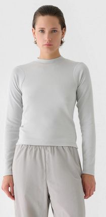 Damski longsleeve basic 4F 4FWAW24TLONF361 - szary