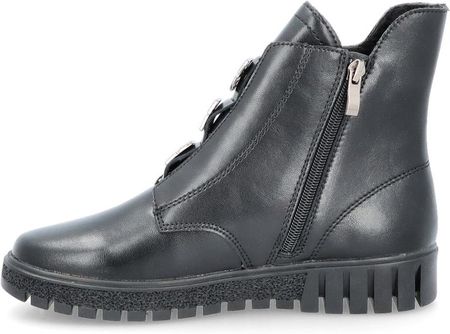 Skórzane botki z ozdobami - FILIPPO DBT6360/24 CZARNE - zdjęcie 3