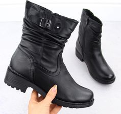 Zdjęcie Botki damskie ocieplane komfortowe czarne Unisoft - Barcin