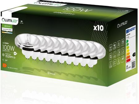 Lumiled Zestaw 10X Żarówka Led Es111 Gu10 15W = 100W 1521Lm 4000K Neutralna 24° Srebrna