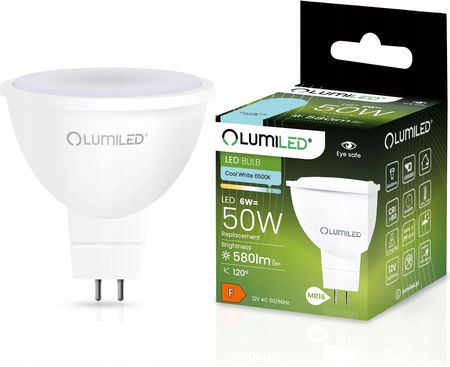 Lumiled Zestaw 10X Żarówka Led Gu5.3 Mr16 6W = 50W 580Lm 6000K Zimna 120° 12V - zdjęcie 4