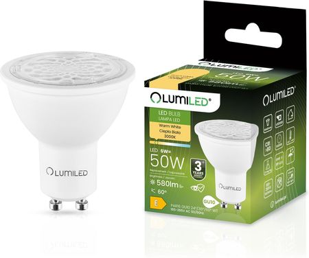 Lumiled Żarówka Led Gu10 6W = 50W 580Lm 3000K Ciepła Regulowana 24° 36° 60°