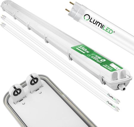 Lumiled Oprawa Hermetyczna Pyłoszczelna 150Cm 2Xt8 G13 Ip65 + Świetlówki Led 25W 4000K