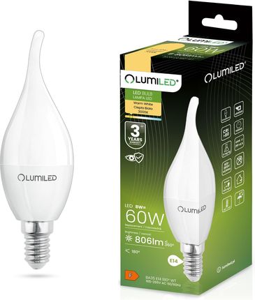 Lumiled Żarówka Led E14 Ba35 8W = 60W 806Lm 3000K Ciepła 180°