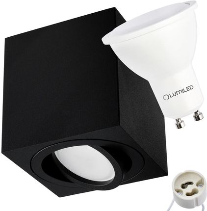 Lumiled Oprawa Natynkowa Halogenowa Tuba Spot Amat-M Kwadratowa 84Mm + Led Gu10 6W Ciepła Barwa