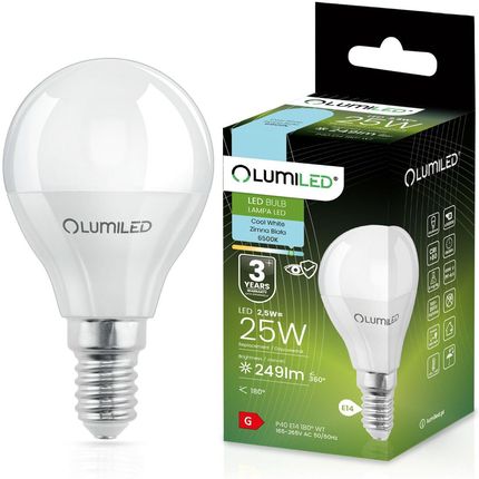 Lumiled Żarówka Led E14 P40 2,5W = 25W 249Lm 6500K Zimna 180°