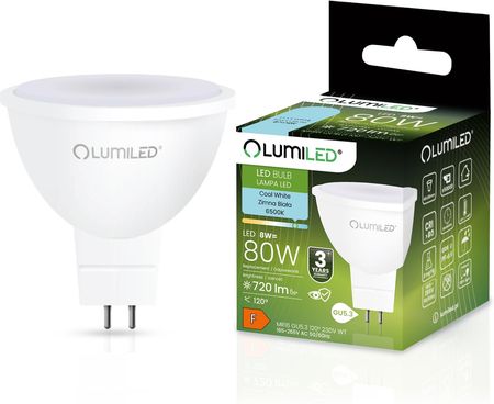 Lumiled Żarówka Led Gu5.3 Mr16 8W = 80W 720Lm 6500K Zimna 120°