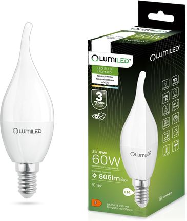 Lumiled Żarówka Led E14 Ba35 8W = 60W 806Lm 4000K Neutralna 180°