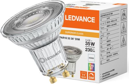 Ledvance Żarówka Led Gu10 3,4W = 35W 230Lm 4000K Neutralna 36° Cri97 Ściemnialna