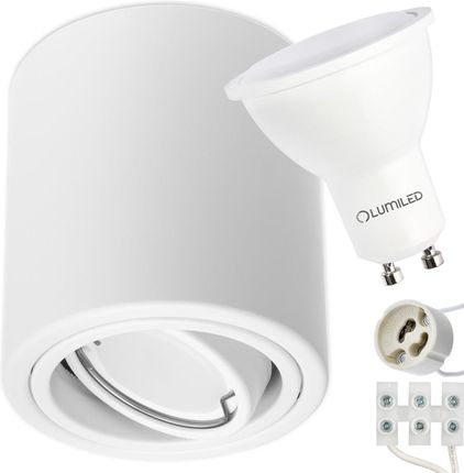 Bellalux Oprawa Natynkowa Halogenowa Metalowa Biała Spot Tuba 10Cm + Led 5W 4000K Lumiled