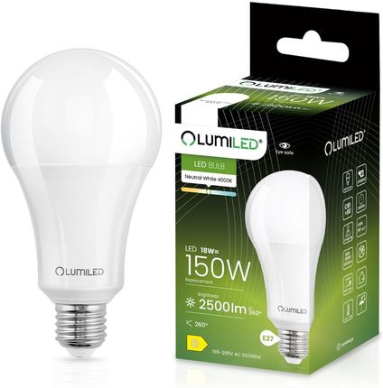 Lumiled Żarówka Led E27 A80 18W = 150W 2500Lm 4000K Neutralna 260°