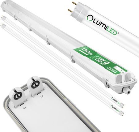 Lumiled Oprawa Hermetyczna Pyłoszczelna 150Cm 2Xt8 G13 Ip65 + Świetlówki Led 25W 6500K