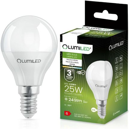 Lumiled Żarówka Led E14 P40 2,5W = 25W 249Lm 4000K Neutralna 180°