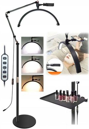 Lampa LED Kosmetyczna Bezcieniowa Wysoka Moon do Makijażu Paznokci Rzęs 24W / GX490 / Czarny