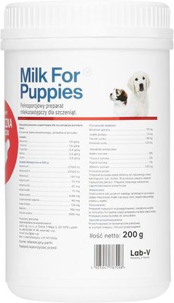 Lab-V Milk For Puppies Mleko Zastępcze Dla Szczeniąt Po Porodzie 200G - zdjęcie 3