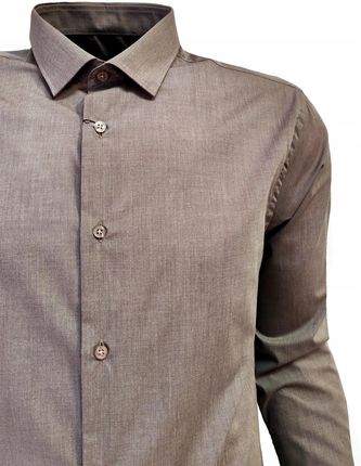 KOSZULA MĘSKA WIZYTOWA CASUAL FIT-REGULAR KHAKY 4XL - zdjęcie 2