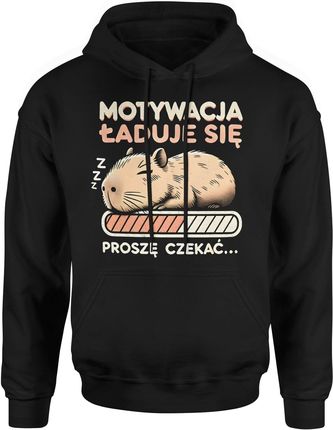 Kapibara Capybara Motywacja Ładuje Się Męska bluza z kapturem (3XL, Czarny)