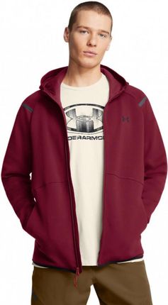 Męska bluza dresowa rozpinana z kapturem Under Armour UA Unstoppable Flc Fz Hd Eu - czerwona