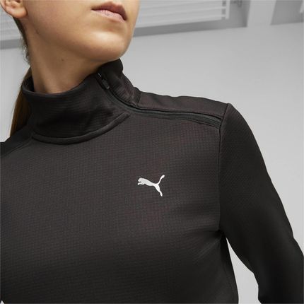 Bluza męska Puma RUN MICRO FLEECE 1/2 ZIP czarna 52405501 - zdjęcie 2