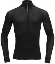 Męska koszulka Devold Wool Mesh 190 Zip Neck Man Rozmiar: XL / Kolor: czarny