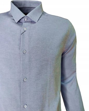 KOSZULA MĘSKA WIZYTOWA CASUAL FIT-REGULAR NIEBIESKA XL - zdjęcie 3