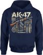 Ak 47 Wojskowa Militaria Z Bronią Militarna Ak47 Męska bluza z kapturem (M, Granatowy)