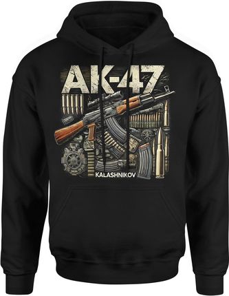 Ak 47 Wojskowa Militaria Z Bronią Militarna Ak47 Męska bluza z kapturem (XL, Granatowy) - zdjęcie 2
