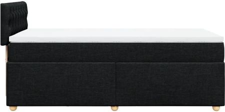 vidaXL Łóżko Kontynentalne Z Materacem Czarne Tkanina 90X200 Cm 3286572 - zdjęcie 3