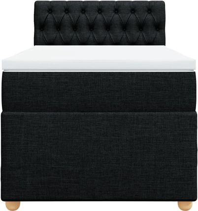 vidaXL Łóżko Kontynentalne Z Materacem Czarne Tkanina 90X200 Cm 3286572 - zdjęcie 2