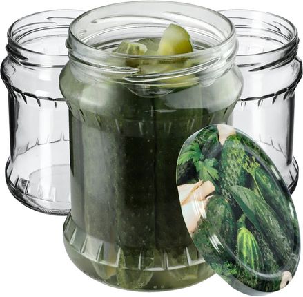 Kadax Słoiki Na Przetwory Kisko 500Ml 48Szt. 82Mm + Wieczka Ogórki Ii (28888)