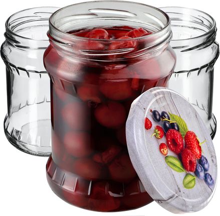 Kadax Słoiki Na Przetwory Kisko 500Ml 16Szt. 82Mm + Wieczka Jagody (34399)