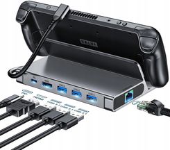 Choetech Hub M52 Do Steam Deck Usb-C - Usb-C Pd/Usb-A/Hdmi/Rj45 - Szary