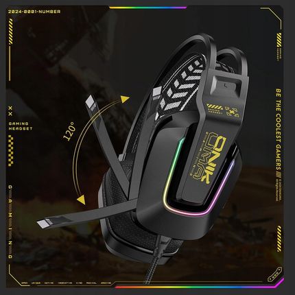 ONIKUMA X13 Słuchawki gamingowe nauszne RGB - czarny - zdjęcie 5
