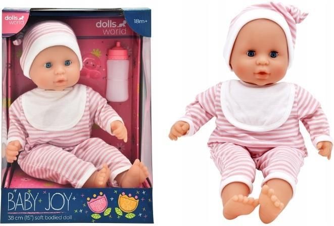 Lalka Dolls World Lalka Baby Joy 38Cm Ubranko W Paski Ceny i