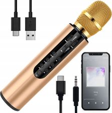 Mikrofon karaoke dla dzieci bezprzewodowy Bluetooth z głośnikiem NOBITECH M6-Z złoty