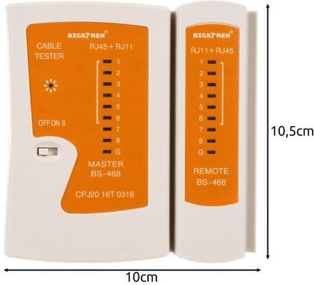 Tester do Kabli Sieciowych RJ45 RJ11 Przewodów LAN Miernik Sieci Sieciowy BIGSTREN - zdjęcie 5