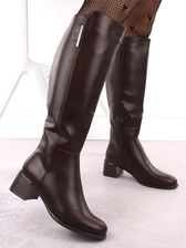 Zdjęcie Kozaki damskie na obcasie ocieplane brązowe Jezzi MR2481-3 - Ciechocinek