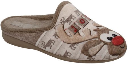 Kapcie SANITAL FLEX 7400-4 H Taupe Reno Joy Beżowe Pantofle domowe Ciapy zdrowotne