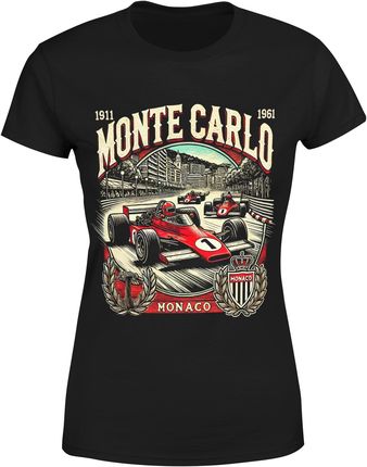 Formula 1 F1 Monaco Vintage Y2k Rajdowa Retro Damska koszulka (L, Czarny)