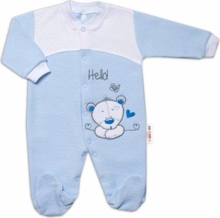 Baby Nellys Kombinezon Niemowlęcy Frotte, Hello Bear, Niebieski, Rozmiar 74