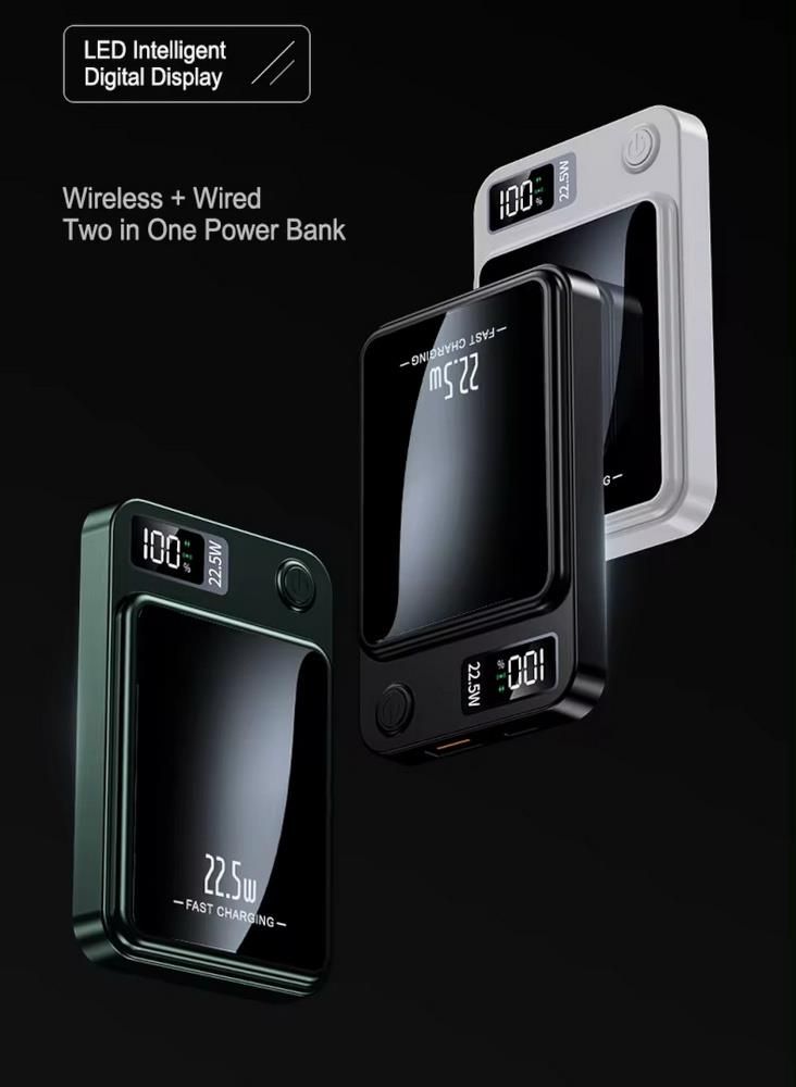 スマホアクセサリー Wireless Powerbank 10,000mAh Powerbank z funkcją ładowania solarnego i bezprzewodowego