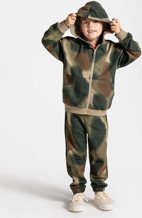 Spodnie dresowe  wielo0kolorowe z nadrukiem na całości i wiązaniem w pasie